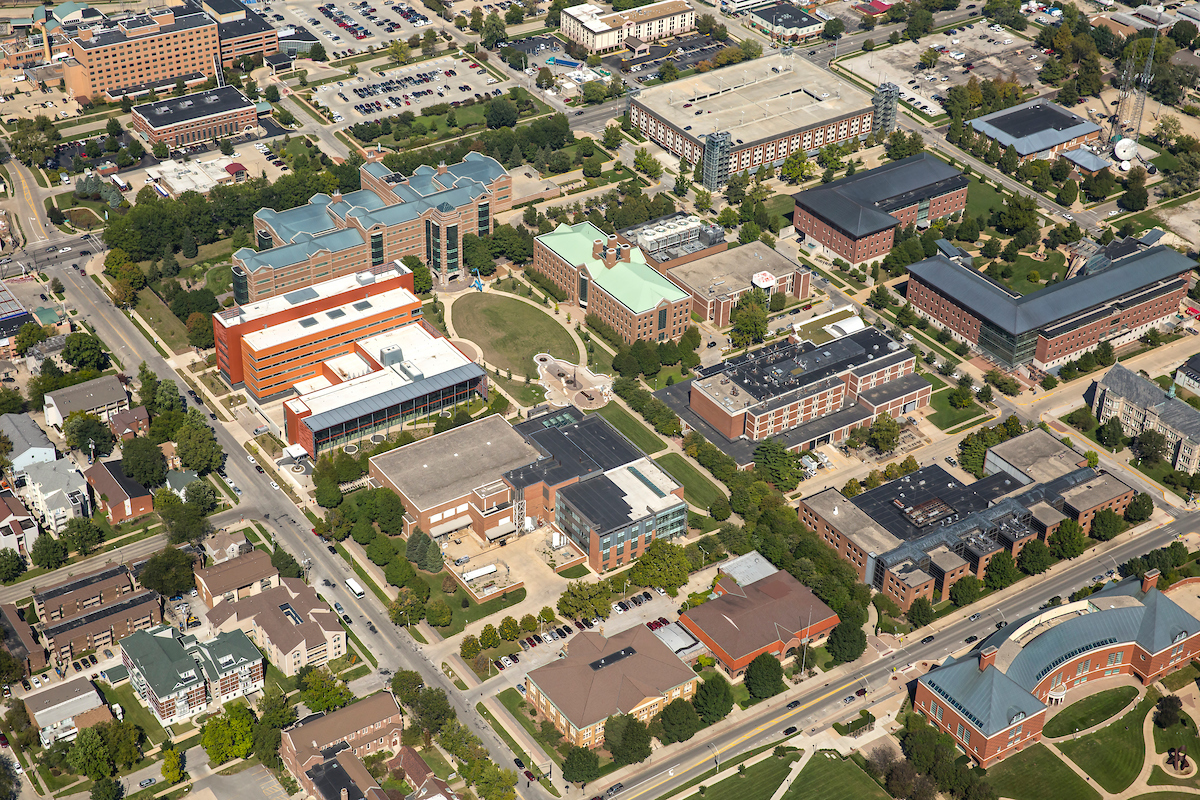 Aerial view of UIUC campus